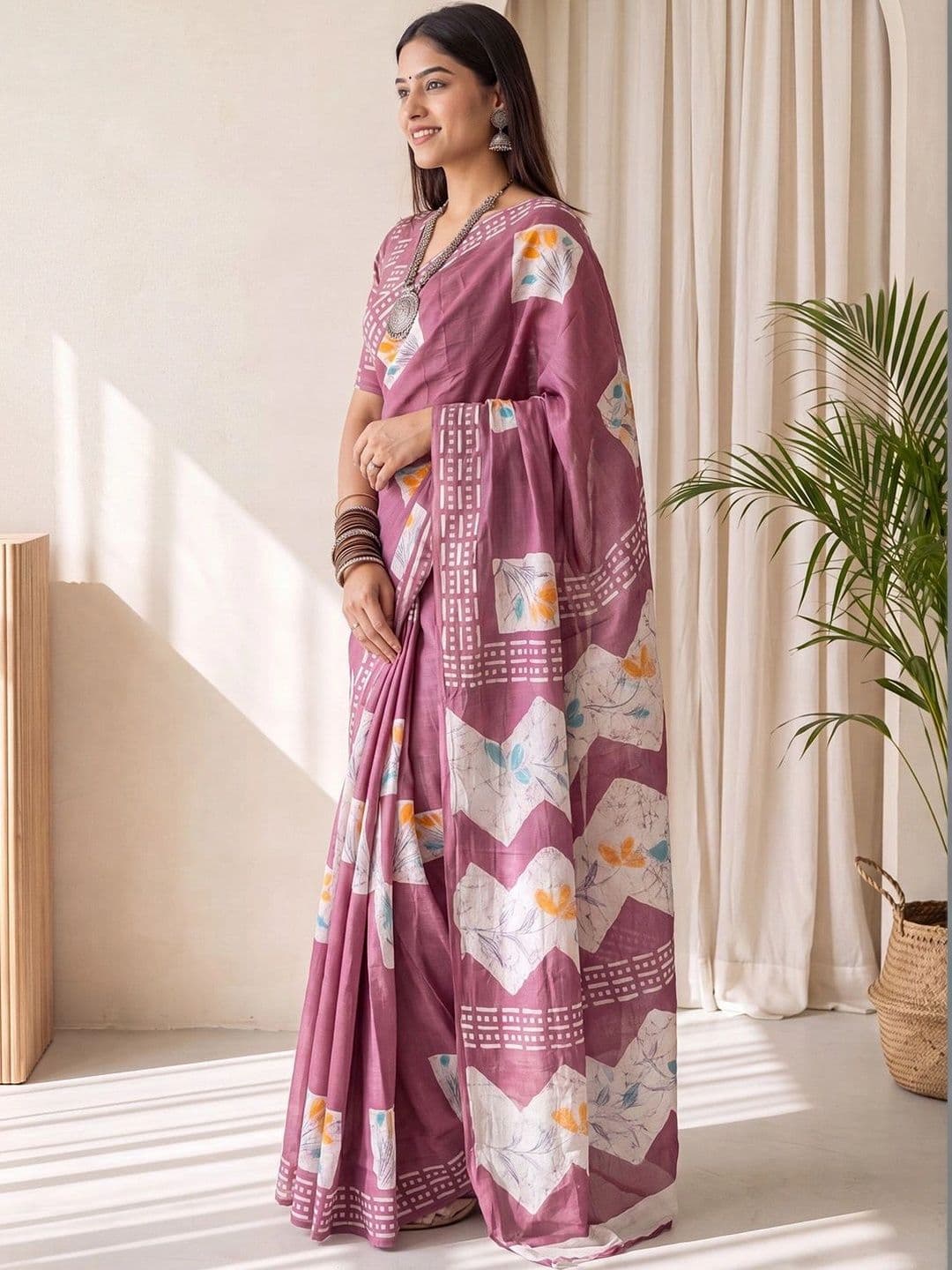 Anouk Designer Block Print Saree thumbnail 6