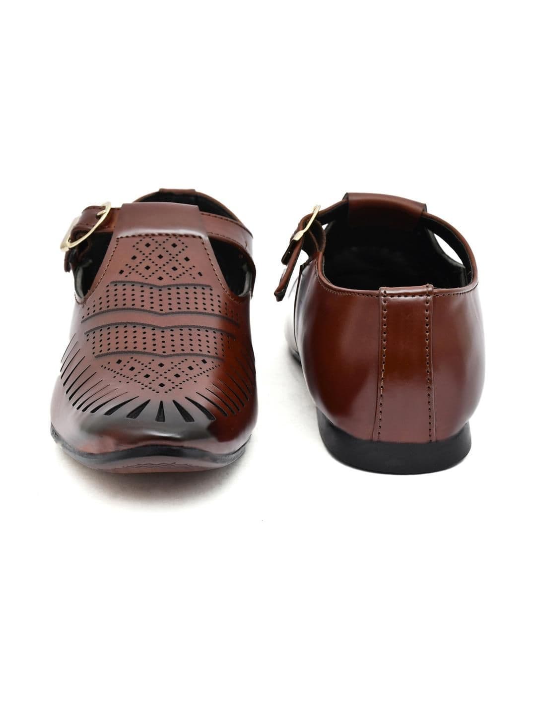 G L Trend Brown Synthetic Leather Sandals thumbnail 2