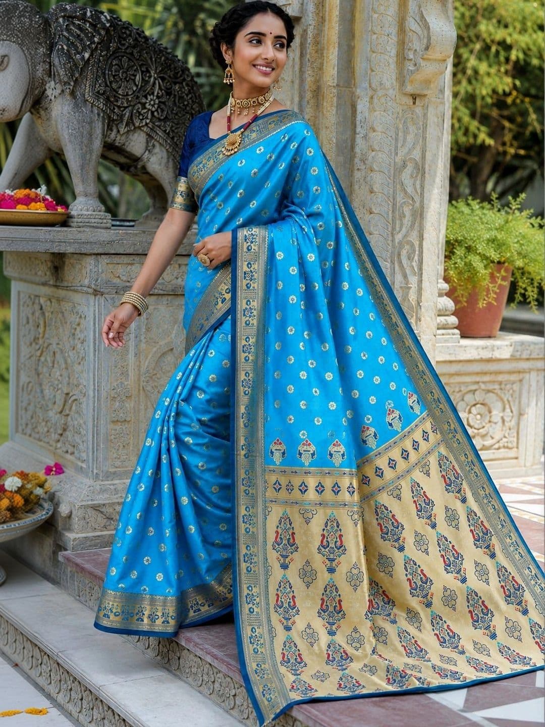 Moda Rapido Woven Design Zari Art Silk Designer Banarasi Saree thumbnail 3