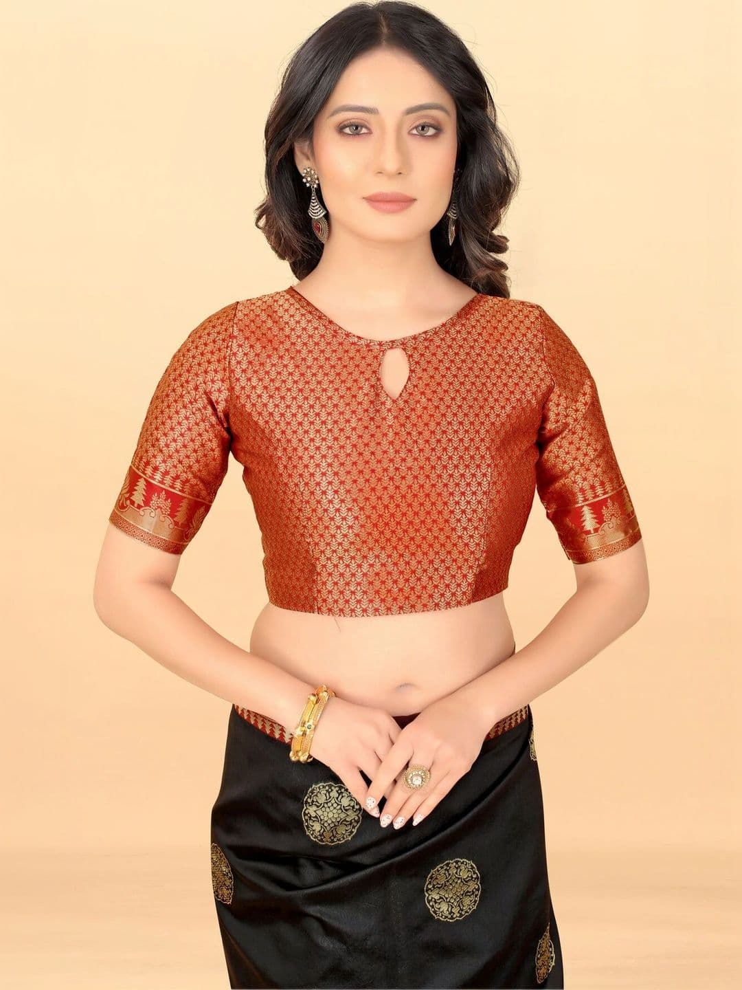 VS MALL Ethnic Motifs Zari Banarasi Saree thumbnail 3