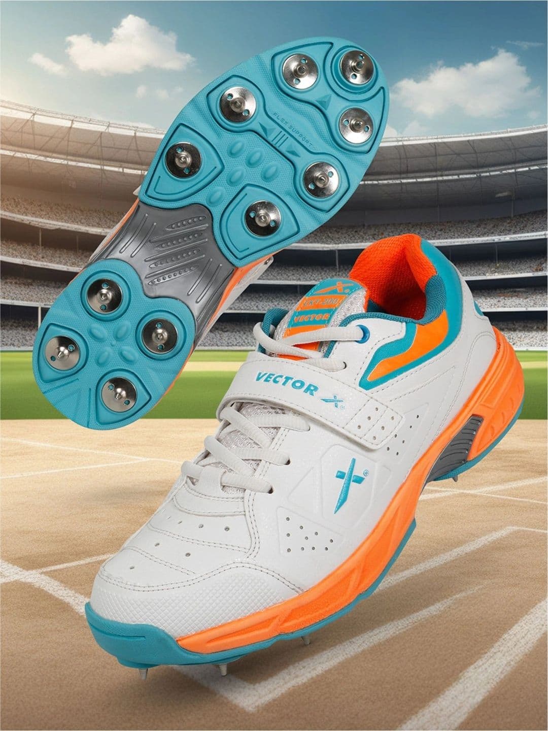 VECTOR X CKT 200 Spikes PU Material with Rubber Sole Cricket Shoes - view 1