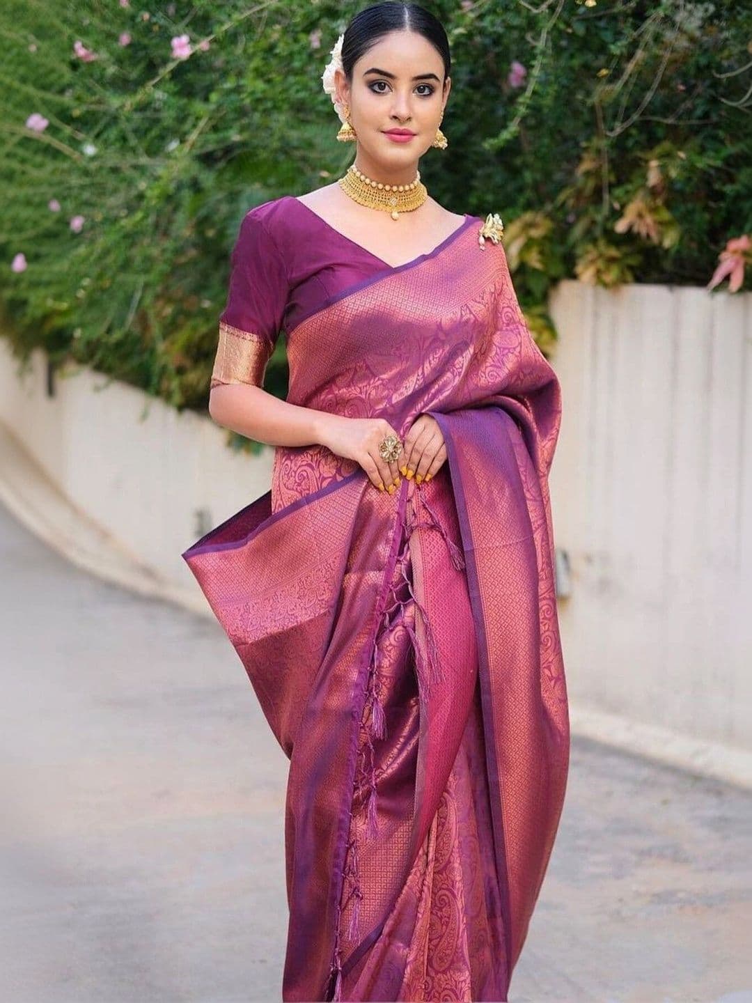 VS MALL Ethnic Motifs Zari Banarasi Saree - view 1