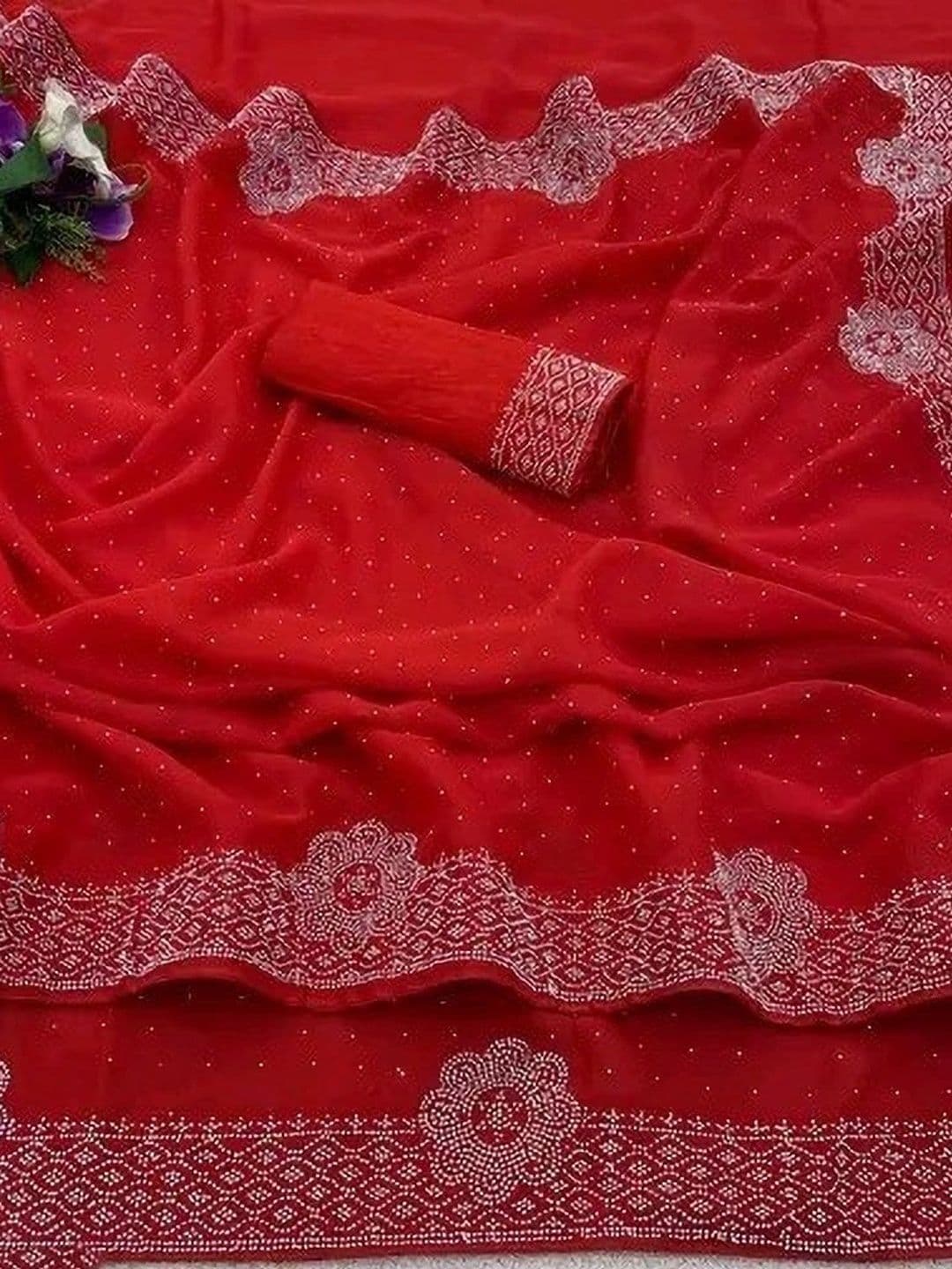 RENBRIZA Poly Georgette Saree thumbnail 2