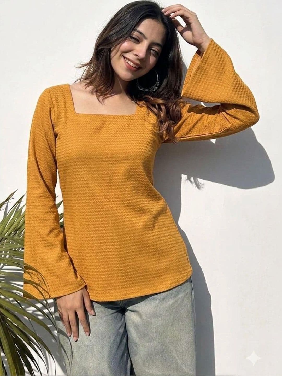 Sangria Woven Design Square Neck Kurti thumbnail 2