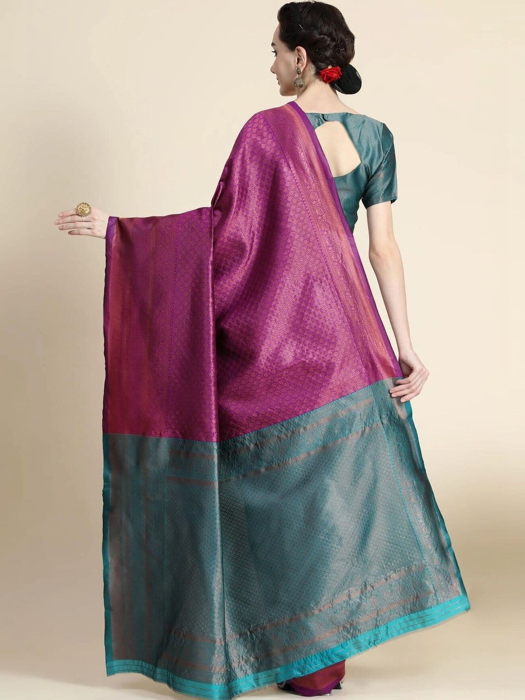 VS MALL Woven Design Zari Banarasi Saree thumbnail 5