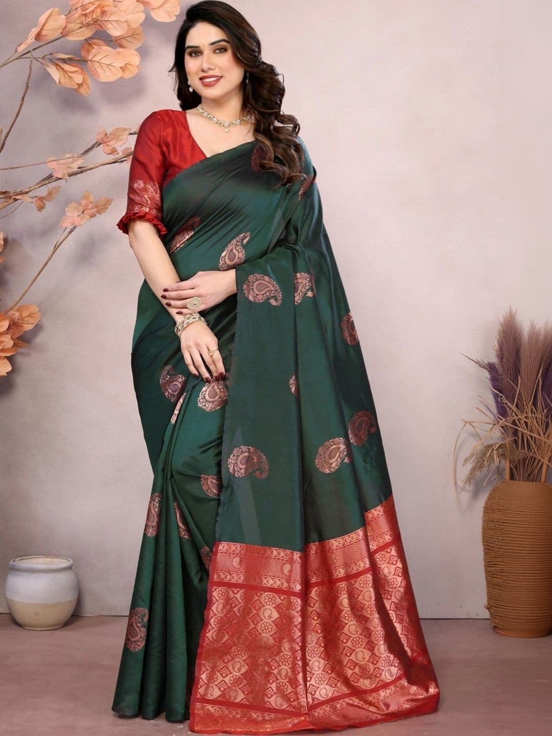 VS MALL Woven Design Zari Banarasi Saree - view 1