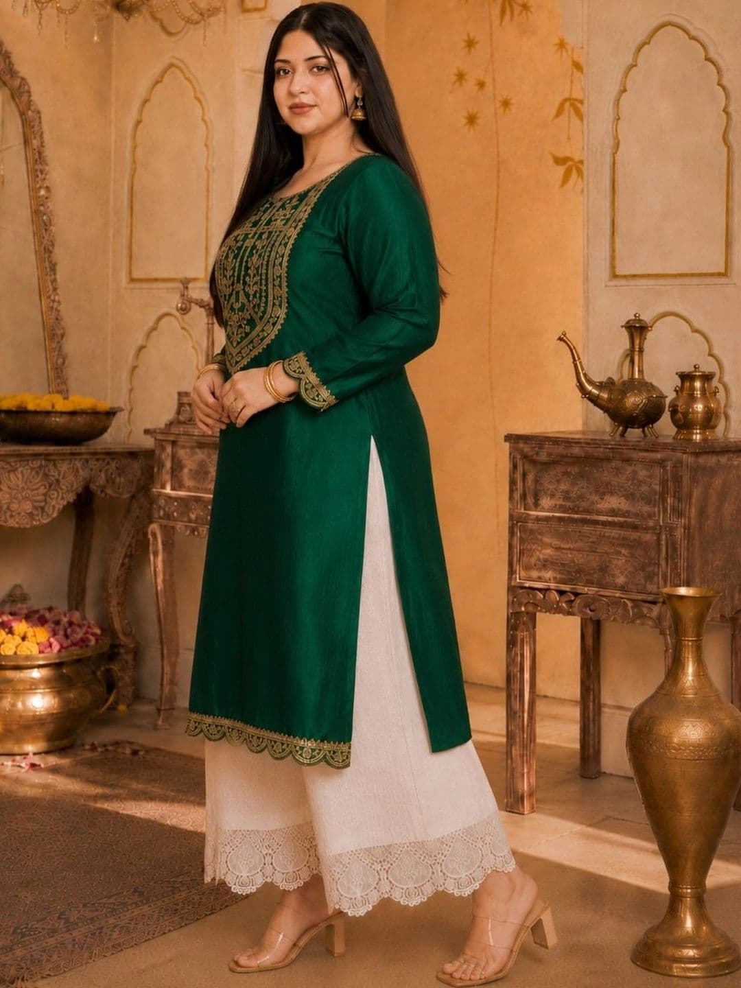 FULL BLOOM Women Ethnic Motifs Embroidered Kurta thumbnail 5