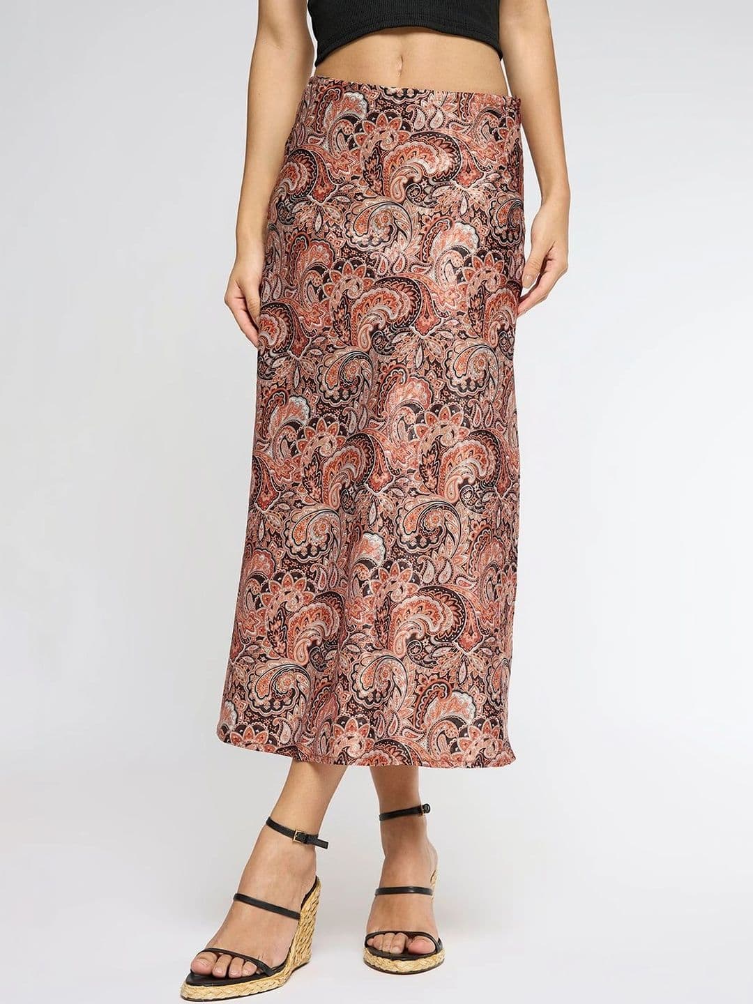 Chemistry Women Paisley Midi A-Line Skirt - view 1