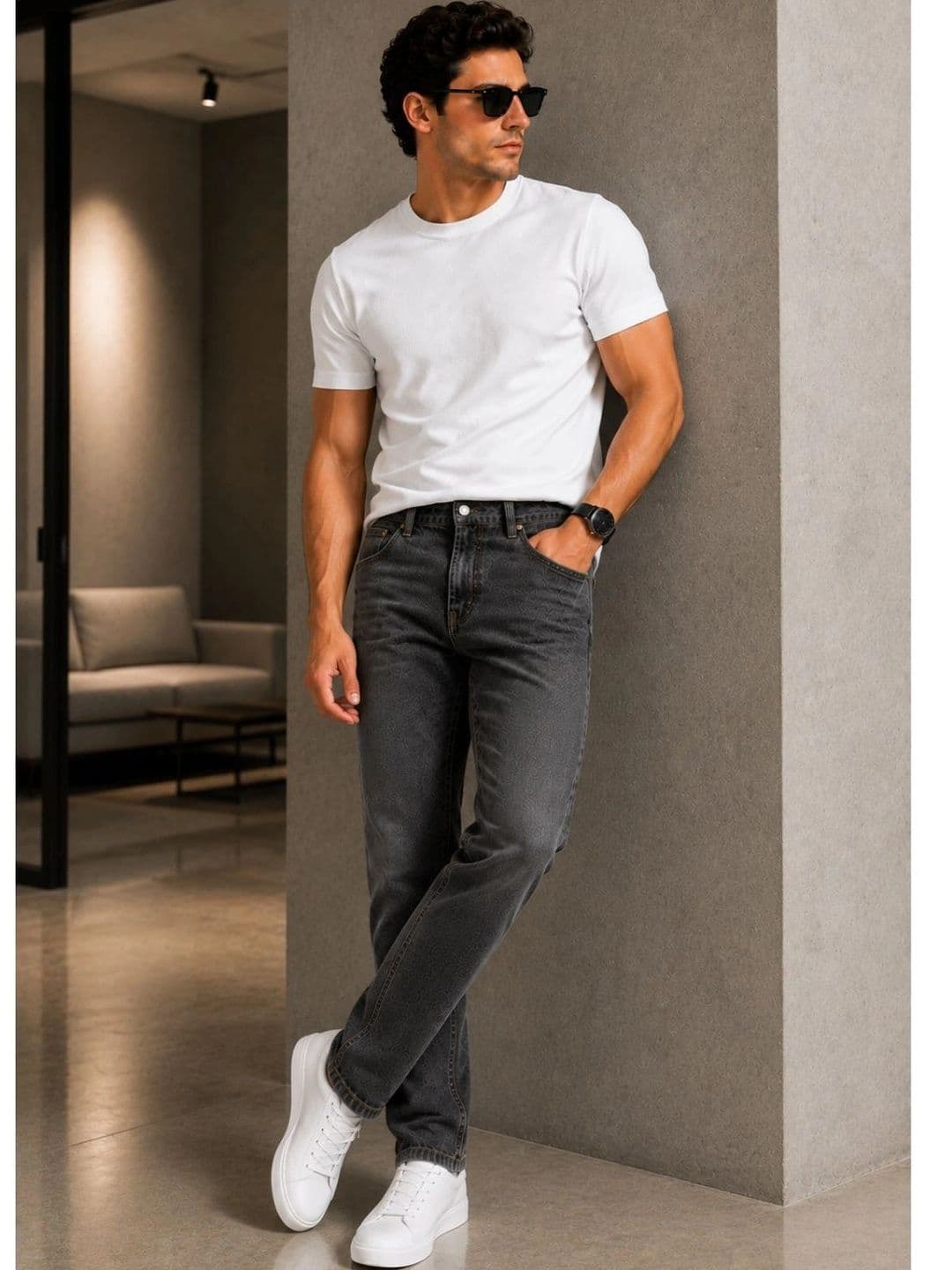 ZUSH Men Straight Fit Mid-Rise Low Distress Stretchable Jeans thumbnail 5