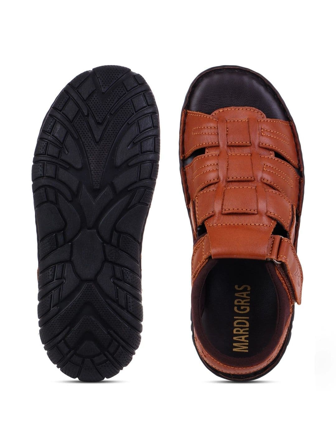 Mardi Gras Men Leather Comfort Sandals thumbnail 2