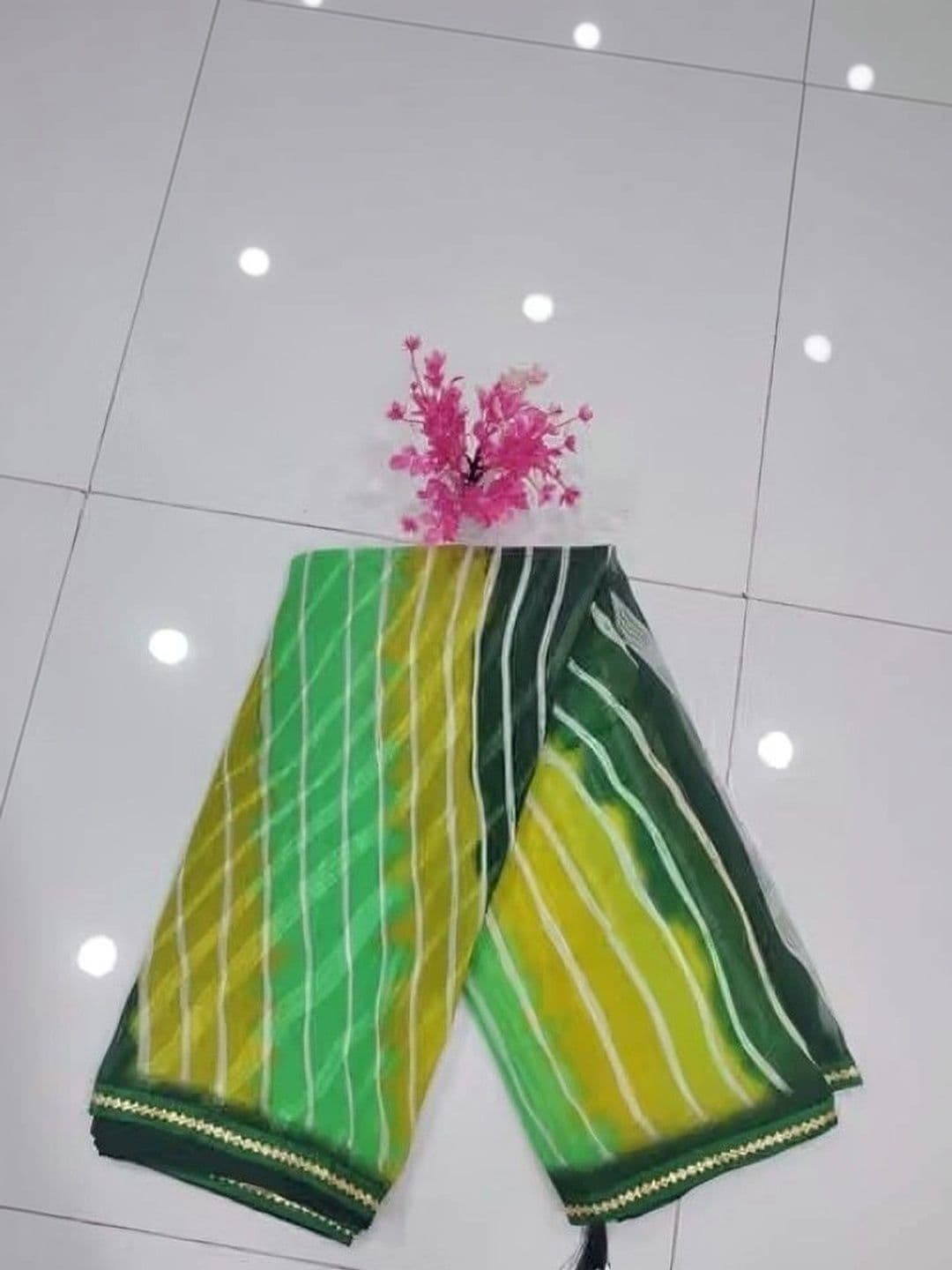RENBRIZA Leheriya Poly Georgette Saree - view 1