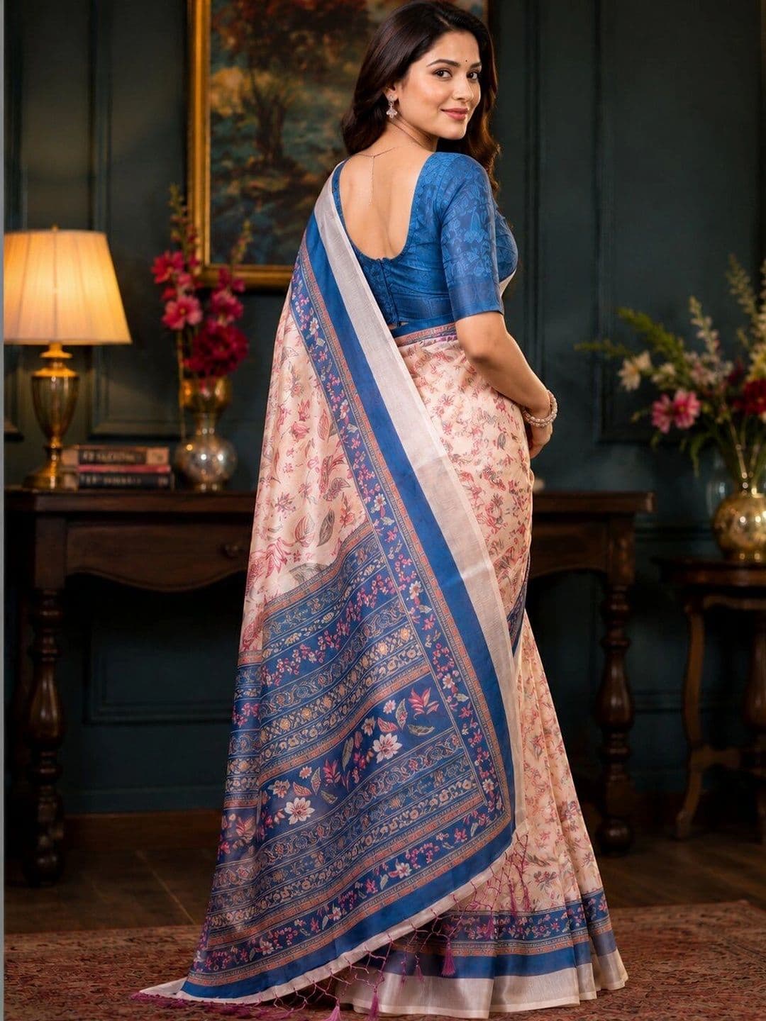 Moda Rapido Linen Blend Bhagalpuri Saree thumbnail 3