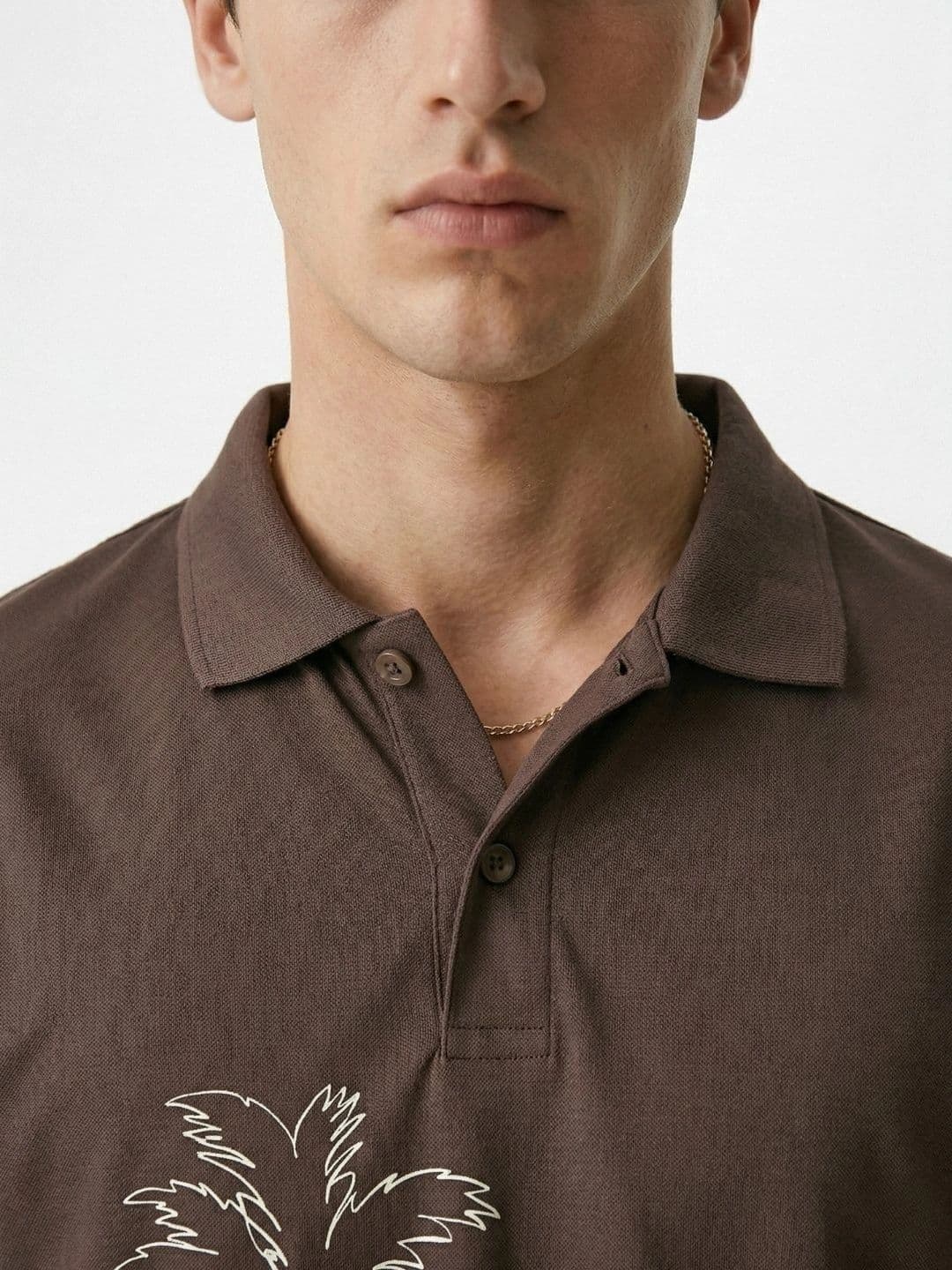 HERE&NOW Men Printed Polo Collar Tropical T-shirt thumbnail 5