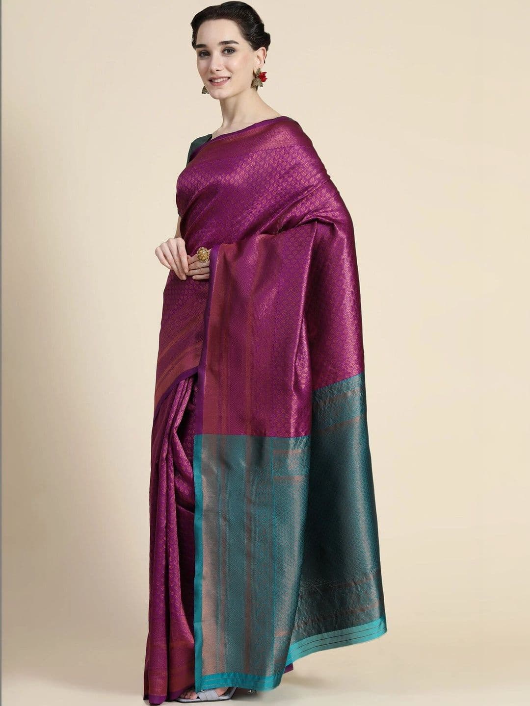 VS MALL Woven Design Zari Banarasi Saree thumbnail 4