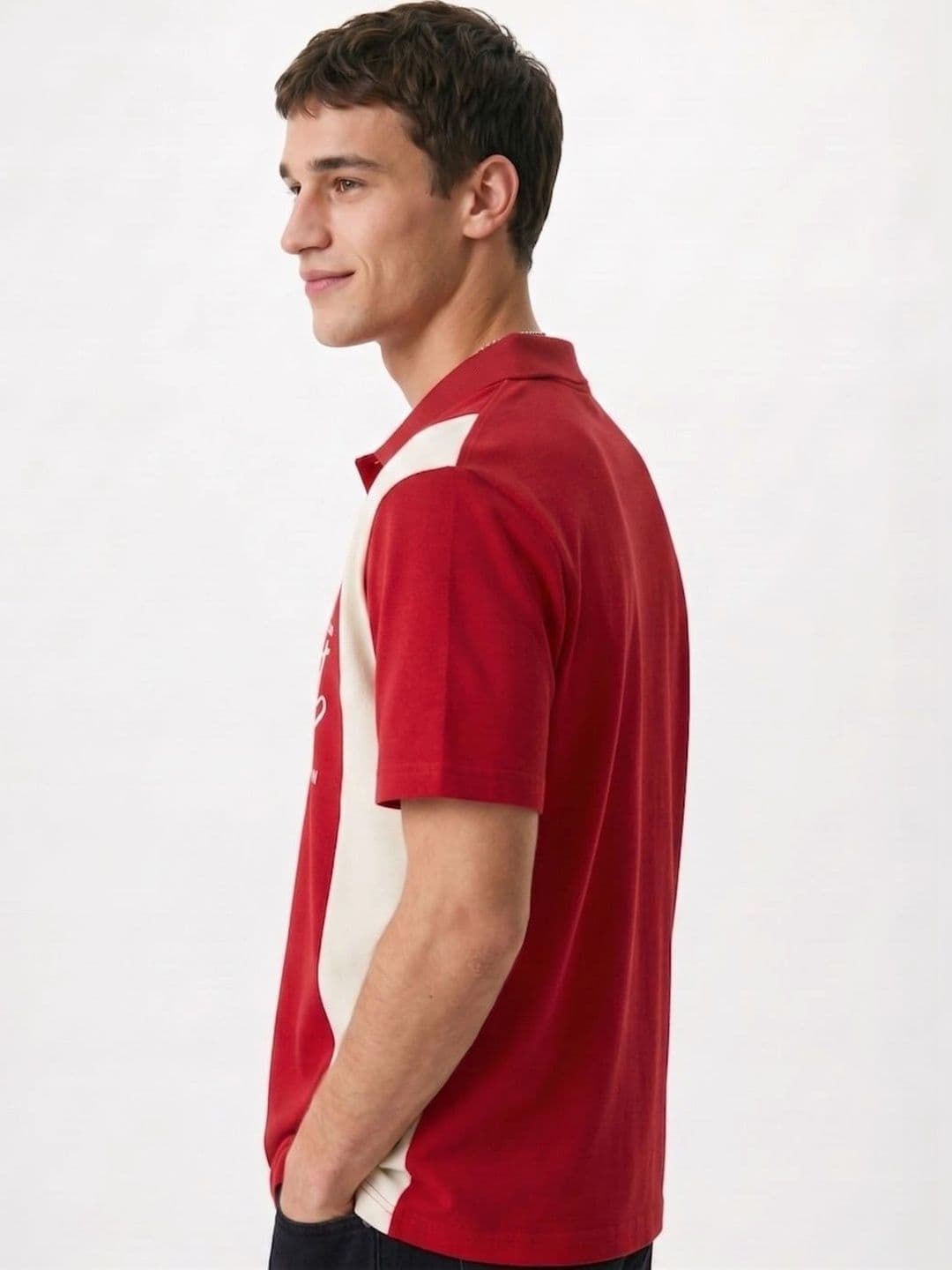 HERE&NOW Men Printed Polo Collar T-shirt thumbnail 2