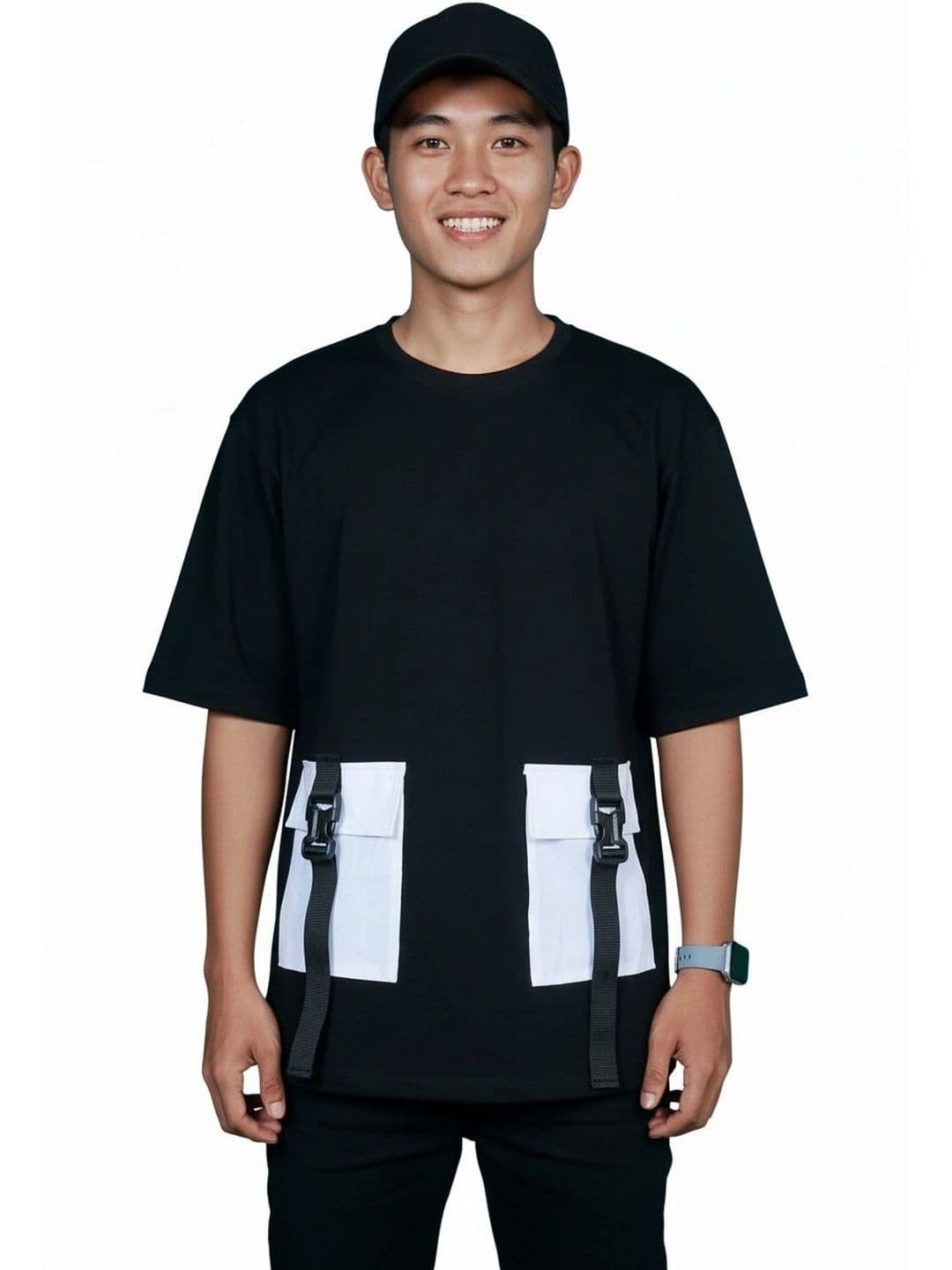 A2R FASHION Men Colourblocked Drop-Shoulder Sleeves Pockets T-shirt - view 1