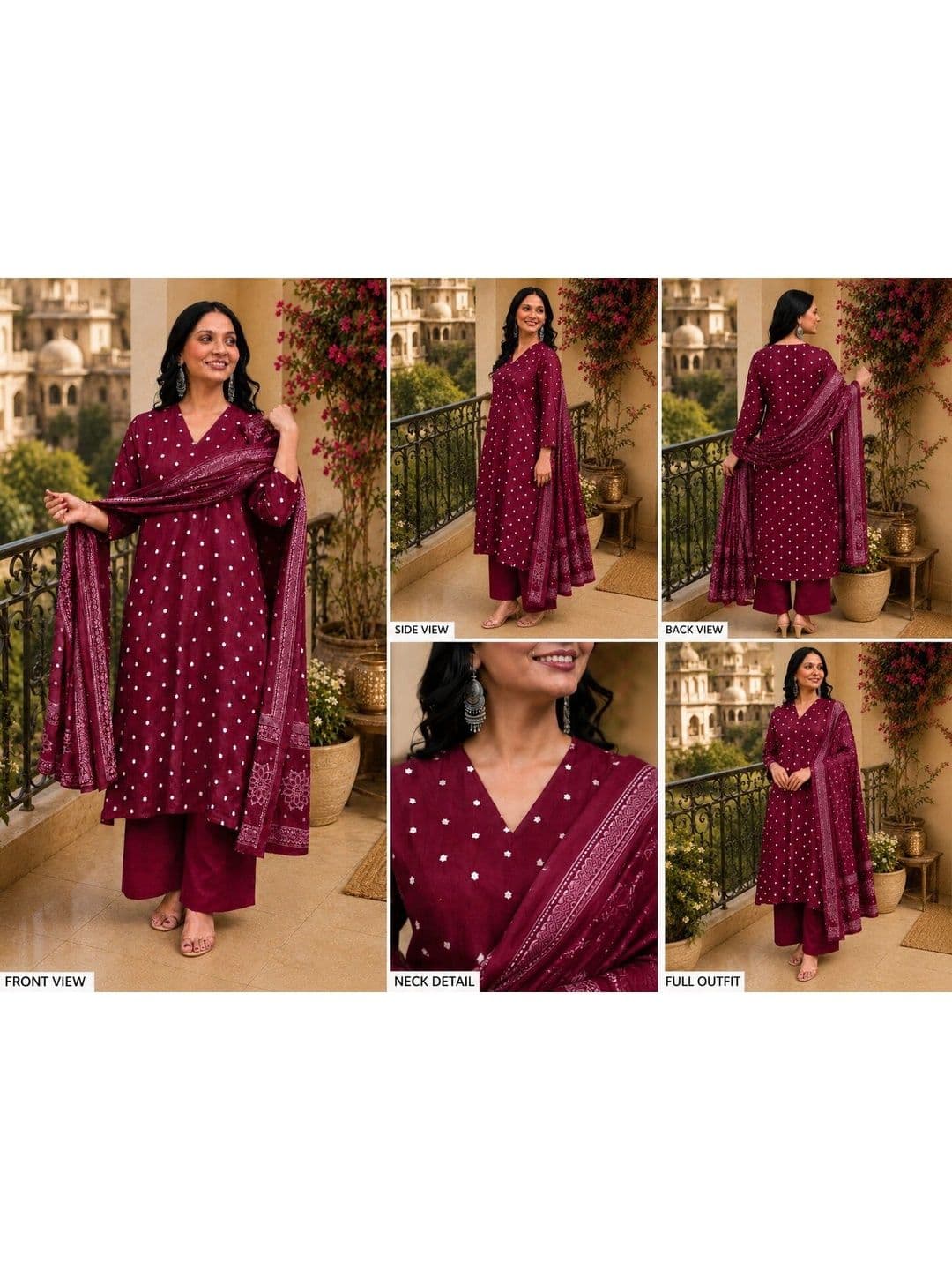 SANTOPERA DESIGNER Women Ethnic Motifs Printed Regular Kurta with Palazzos & With Dupatta thumbnail 5