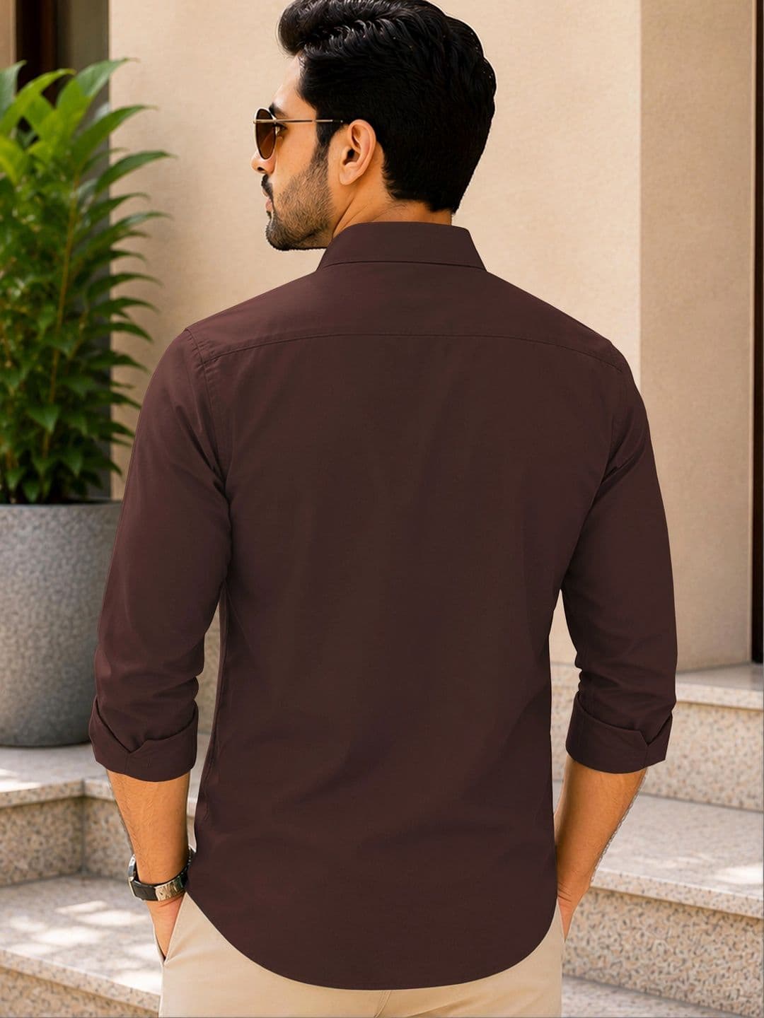 VeBNoR Men Standard Solid Spread Collar Casual Shirt thumbnail 3