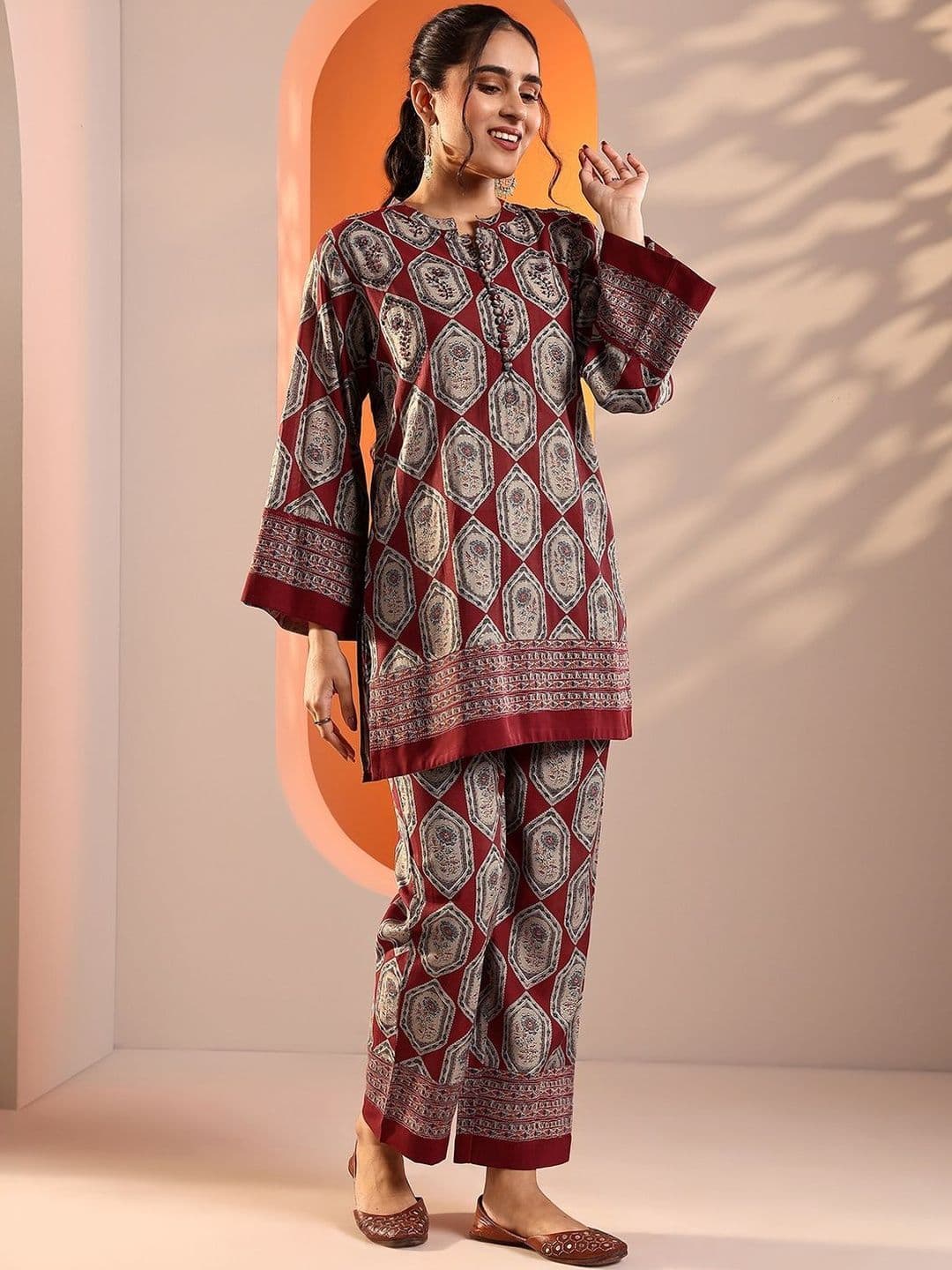 Libas Women Printed Regular Kurta with Trousers & With Dupatta thumbnail 5