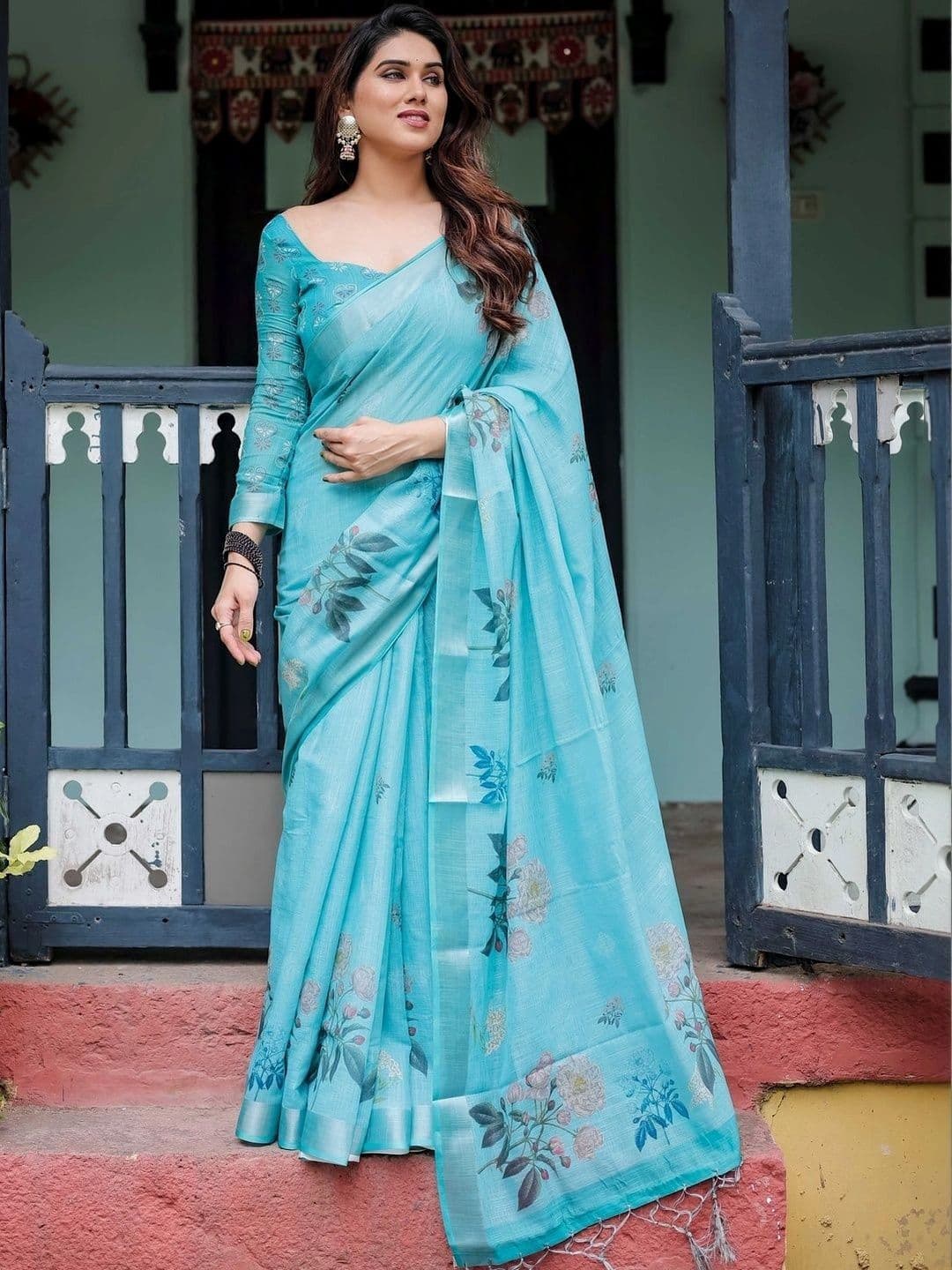 Moda Rapido Floral Art Silk Banarasi Saree thumbnail 2