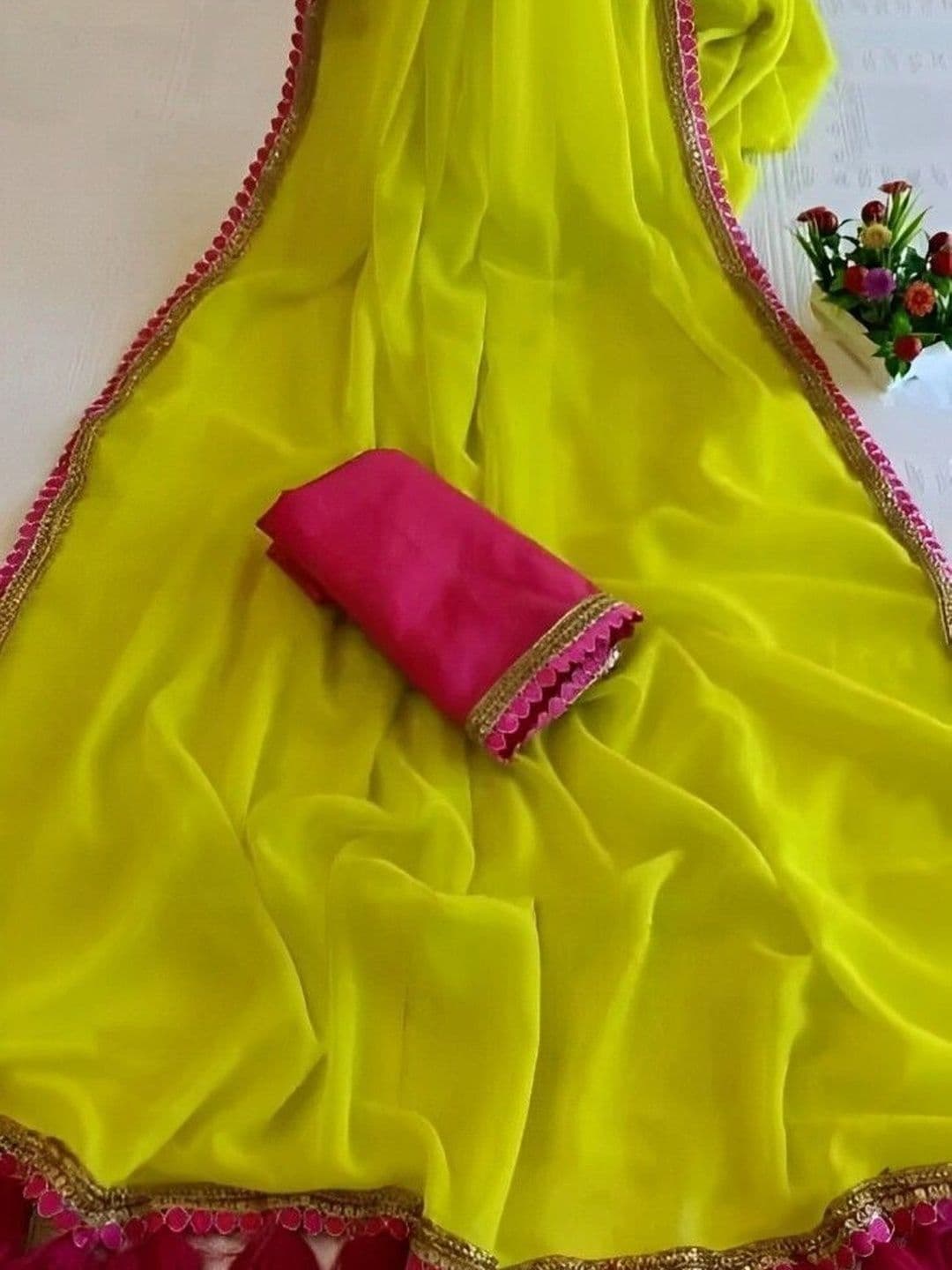 RENBRIZA Poly Georgette Saree thumbnail 4