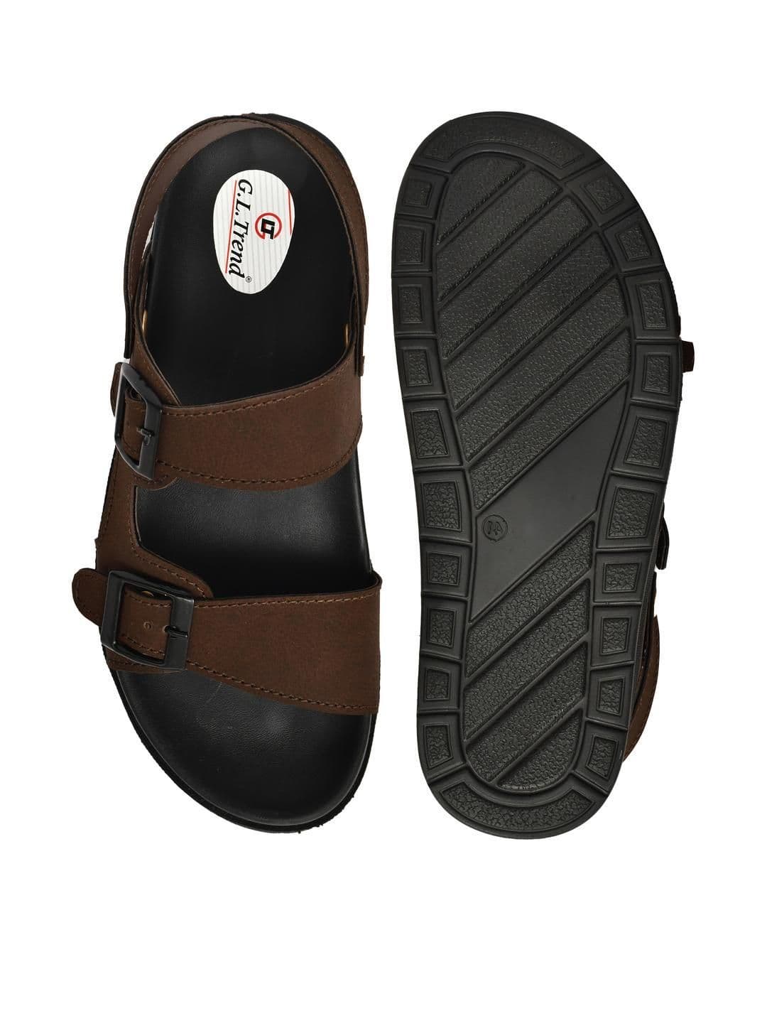 G L Trend Brown Leather Sandals thumbnail 3