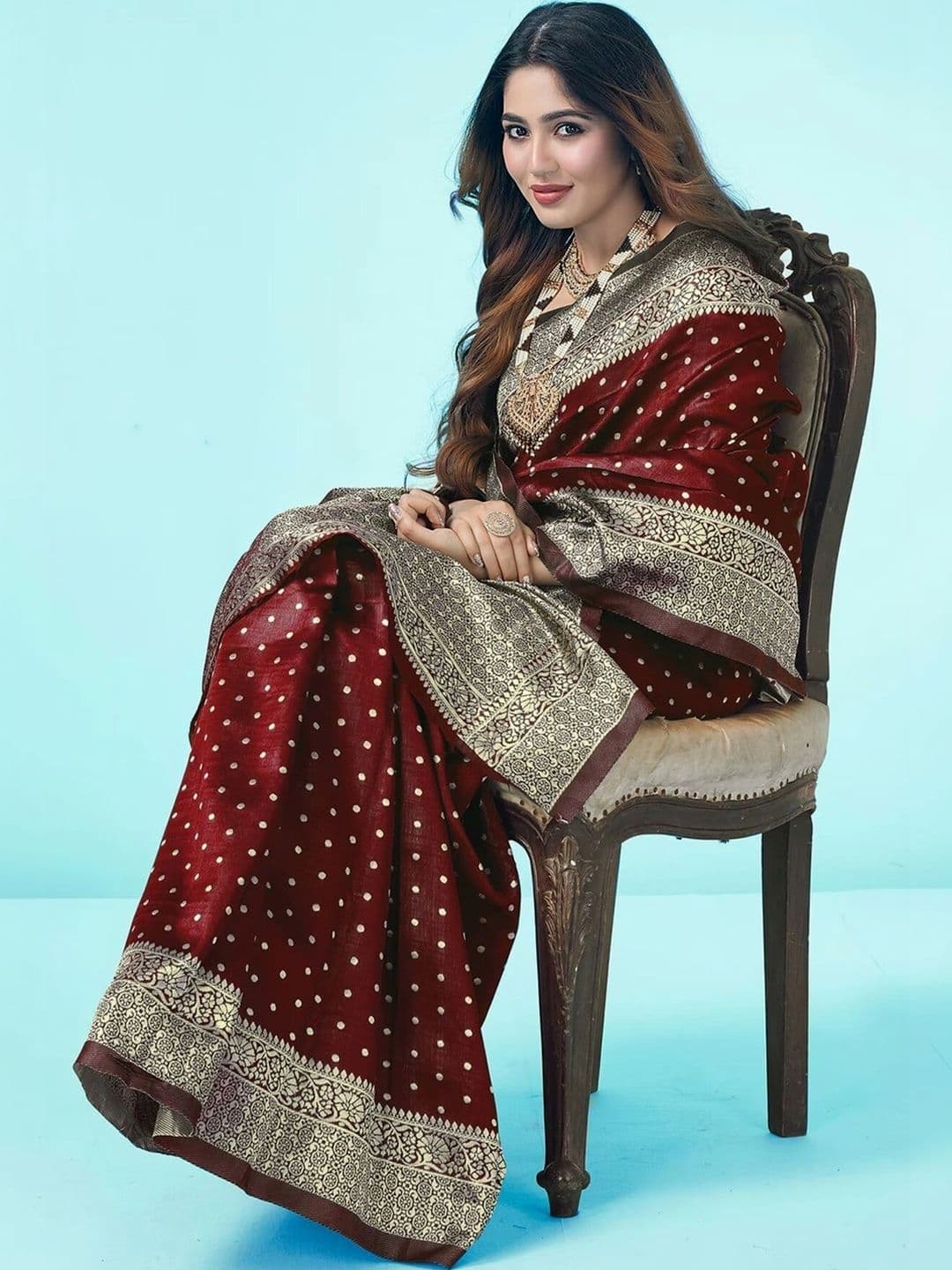 VS MALL Woven Design Zari Banarasi Saree thumbnail 4