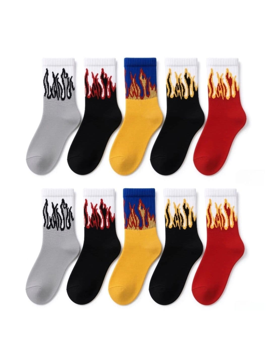 VIPUN Unisex Pack of 10 Cotton Patterned Above Ankle Socks - view 1