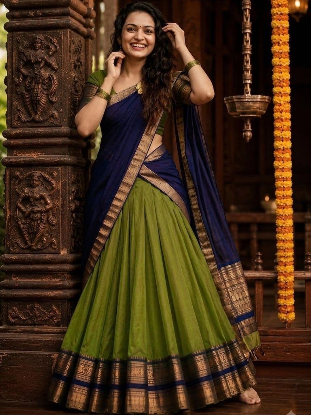 JIVUBA Ready to Wear Lehenga & Unstitched Blouse With Dupatta thumbnail 3