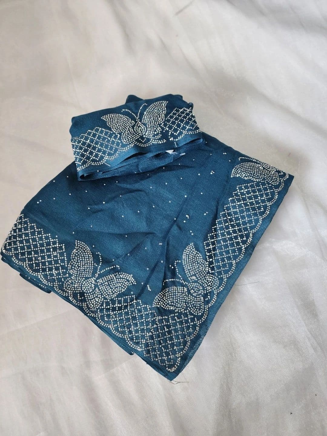 RENBRIZA Embellished Poly Chiffon Saree thumbnail 5