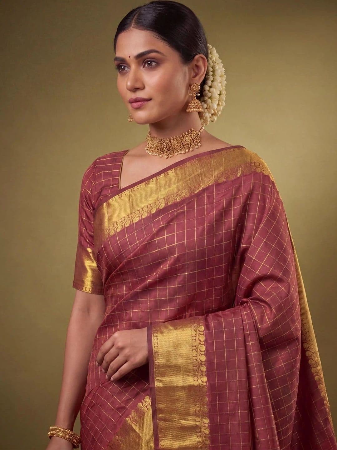 SAMANTHA Woven Design Zari Silk Blend Bomkai silk Saree thumbnail 3