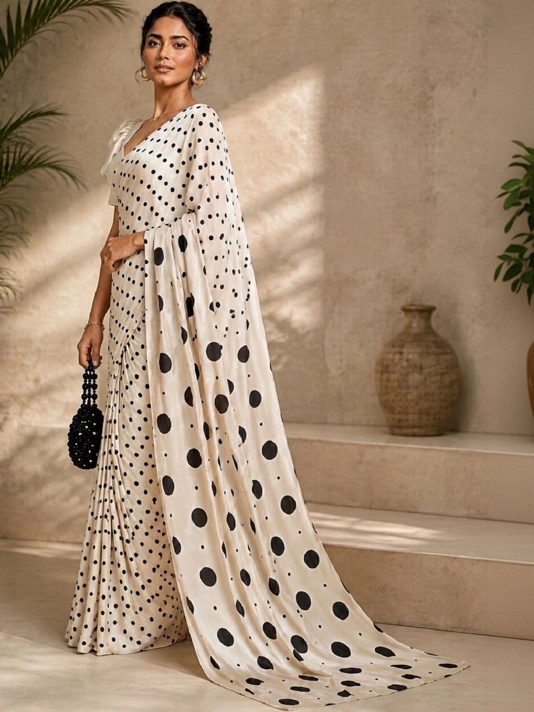 KOMAL NX Polka Dot Designer Saree thumbnail 3