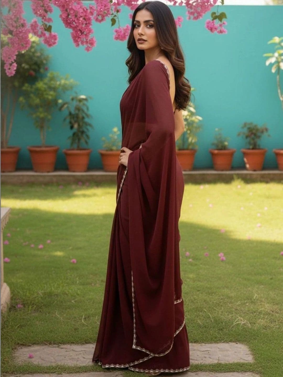 shreecre Pure Georgette Saree thumbnail 2