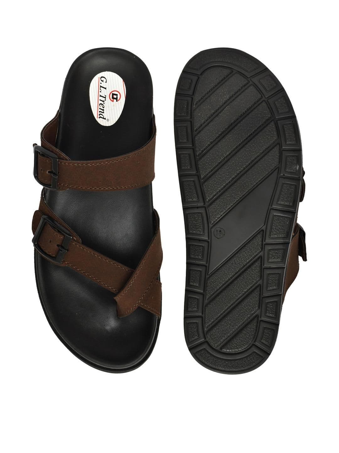 G L Trend Brown Leather Sandals thumbnail 7