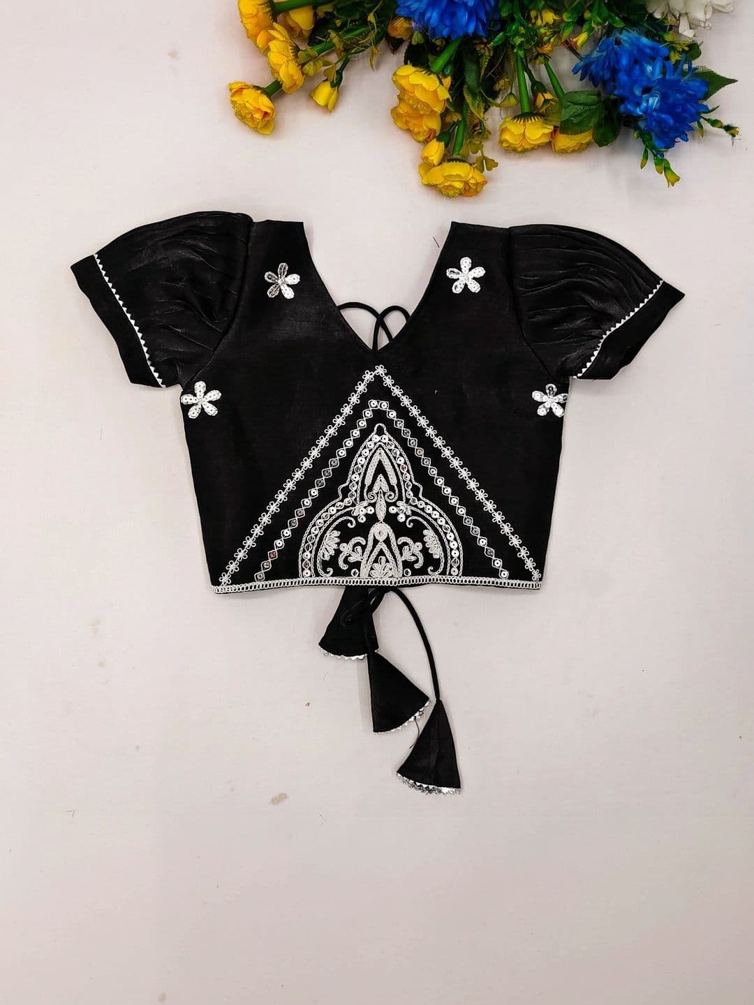 Sangria Girls Embellished Mirror Work Ready to Wear Lehenga & thumbnail 4