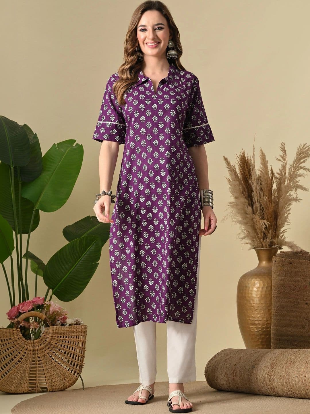JEMCY Women Floral Printed Kurta thumbnail 3