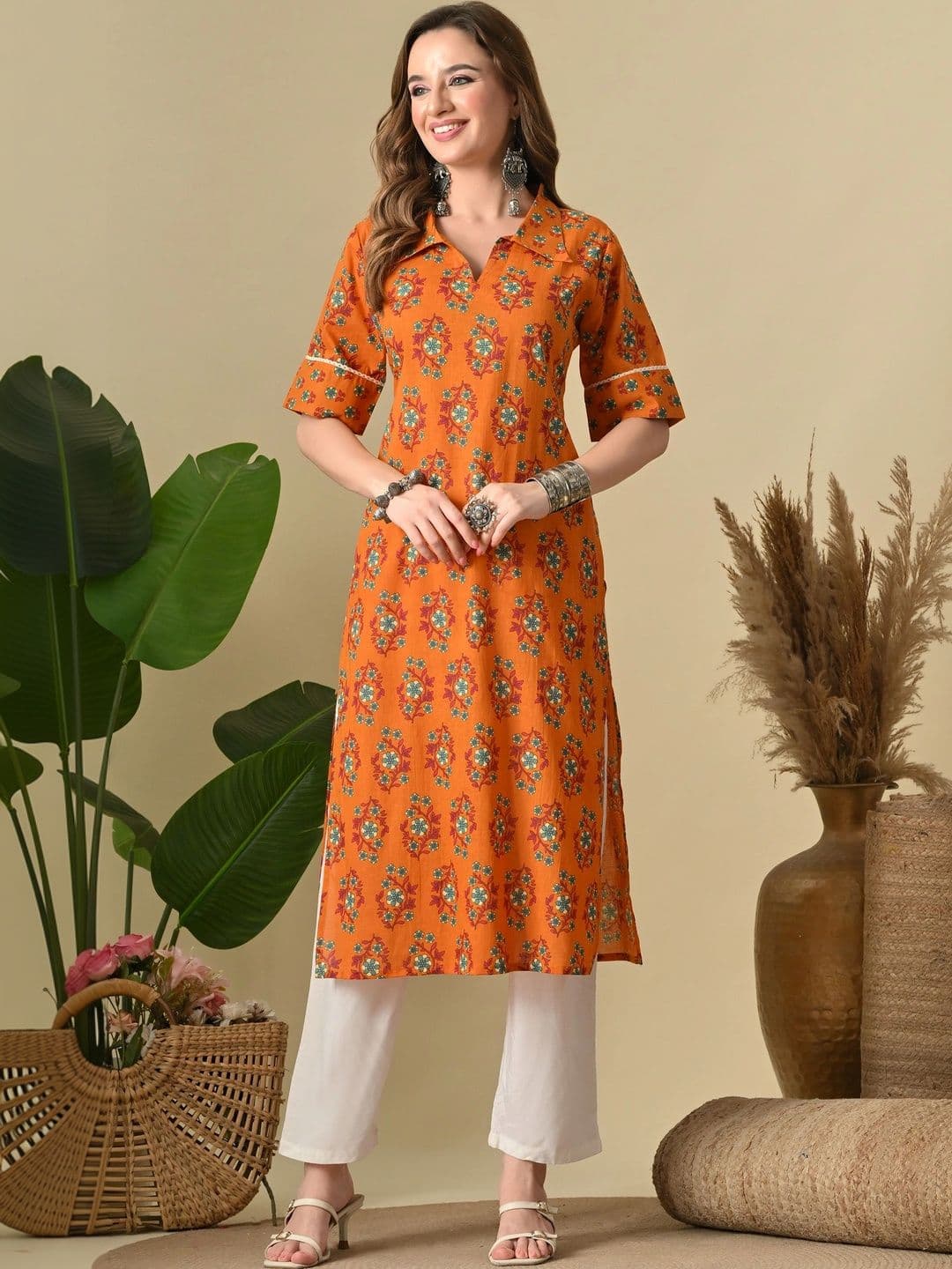 JEMCY Women Floral Printed Floral Kurta thumbnail 5