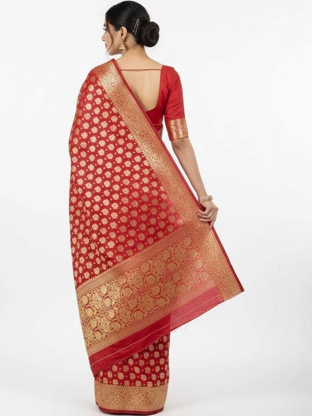 AYATSILK Woven Design Zari Satin Saree thumbnail 4