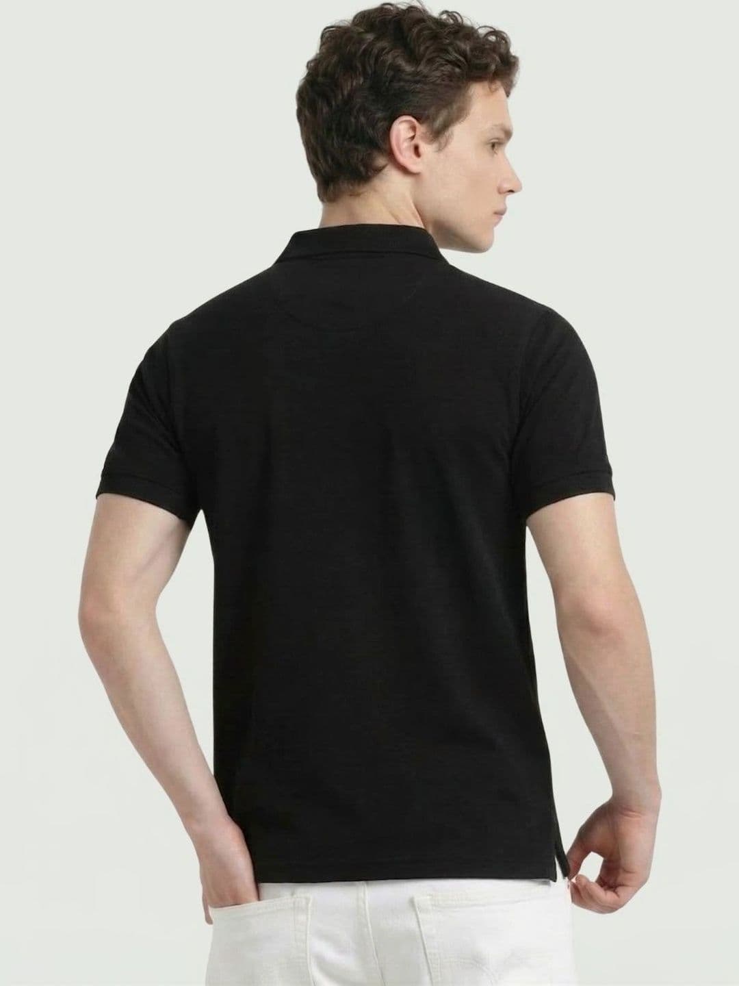 HERE&NOW Men Colourblocked Polo Collar T-shirt thumbnail 2