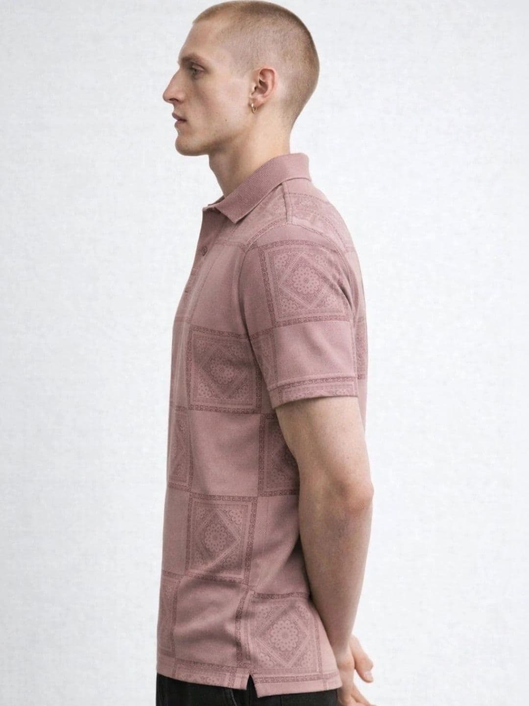 HERE&NOW Men Printed Polo Collar T-shirt thumbnail 2