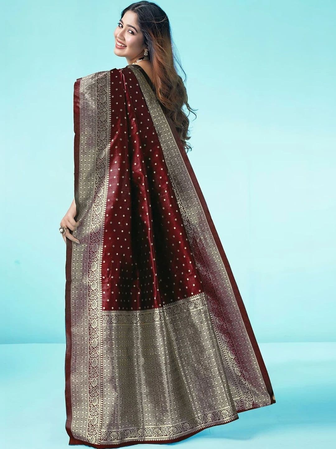 VS MALL Woven Design Zari Banarasi Saree thumbnail 5