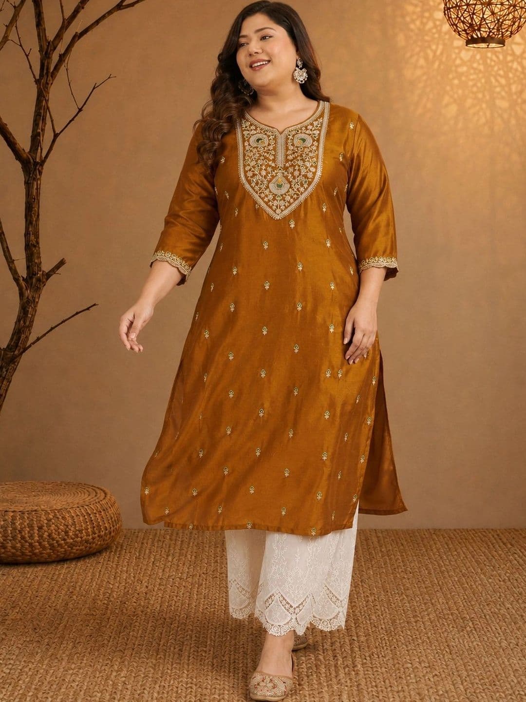 FULL BLOOM Women Ethnic Motifs Embroidered Mirror Work Kurta thumbnail 7