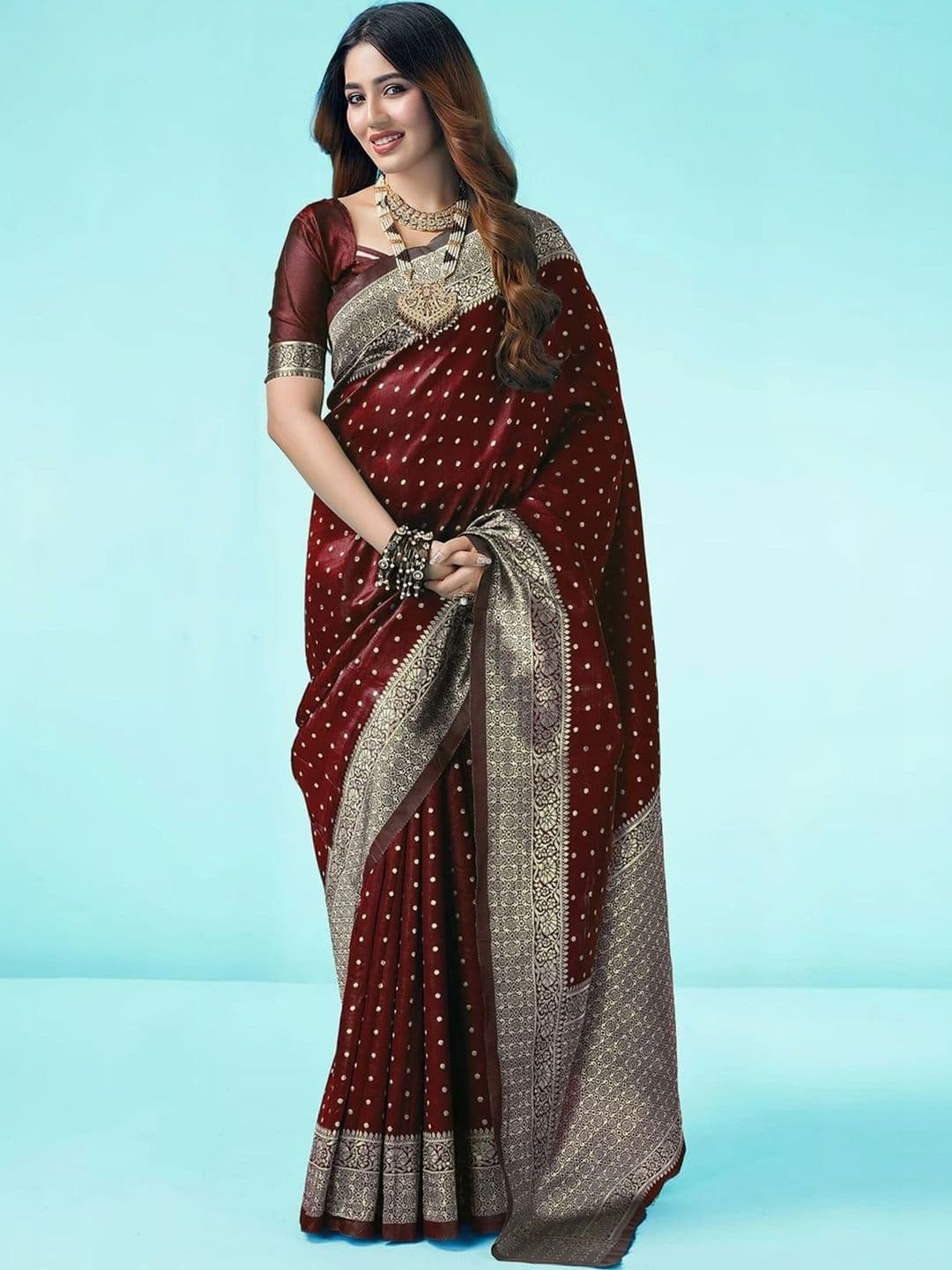 VS MALL Woven Design Zari Banarasi Saree - view 1