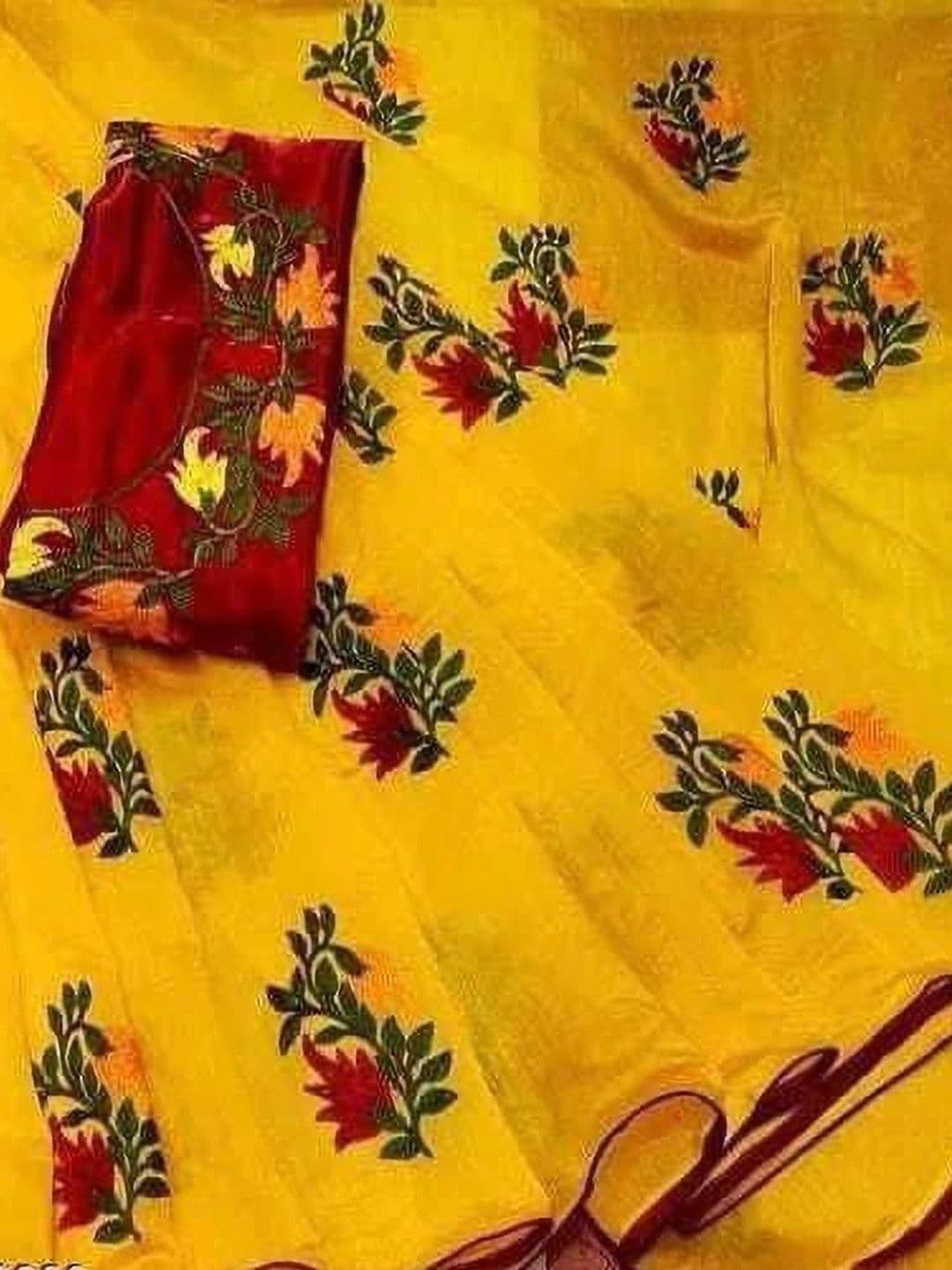 RENBRIZA Embroidered Silk Cotton Saree thumbnail 3