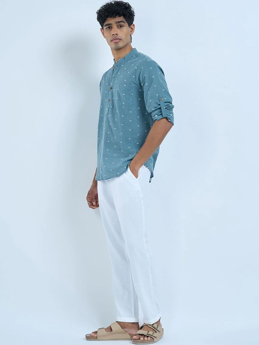 indus route by Pantaloons Men Ethnic Motifs Printed Kurta thumbnail 6