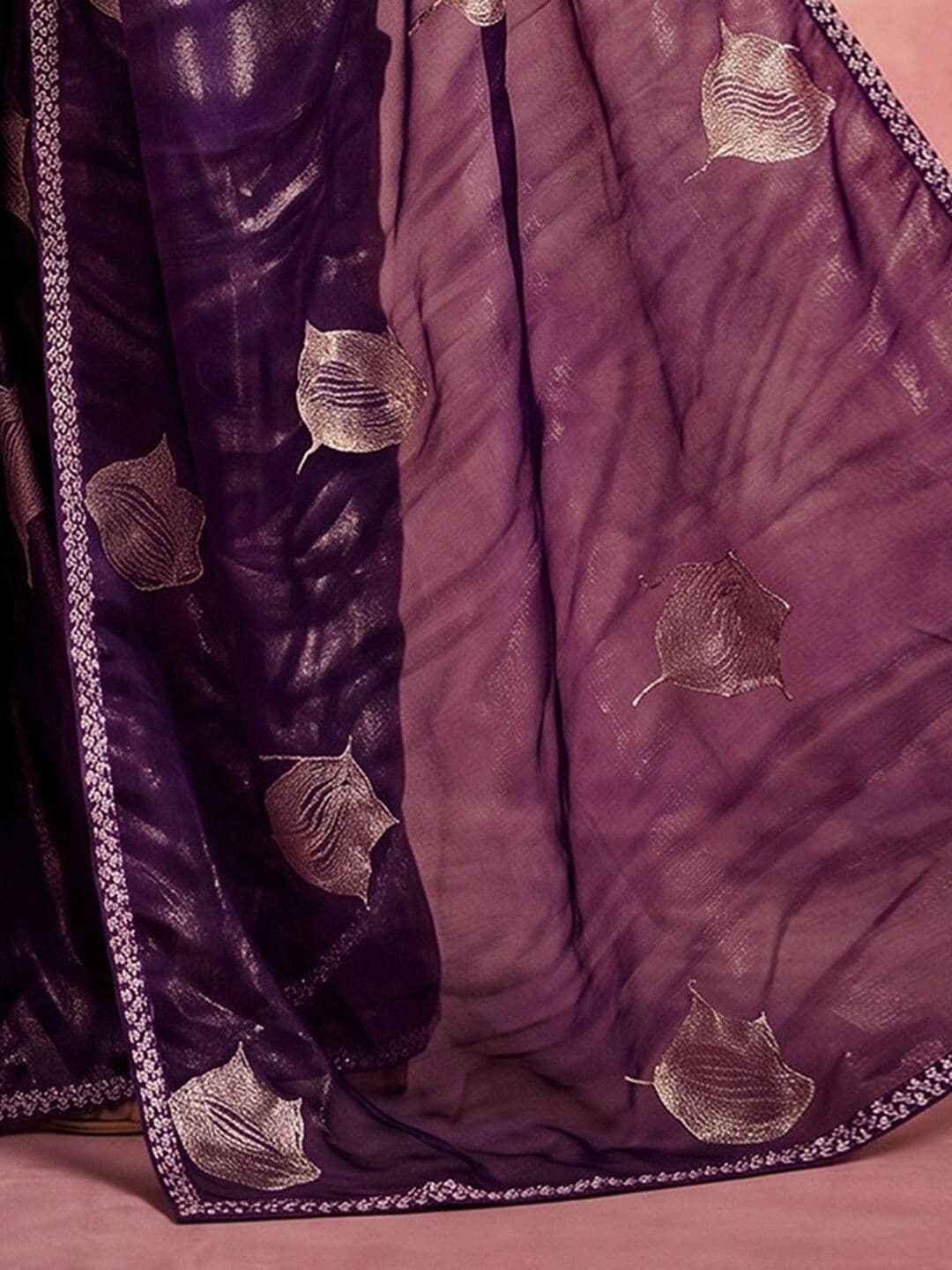 DRIP CHOWK Woven Design Embroidered Pure Georgette Saree thumbnail 6