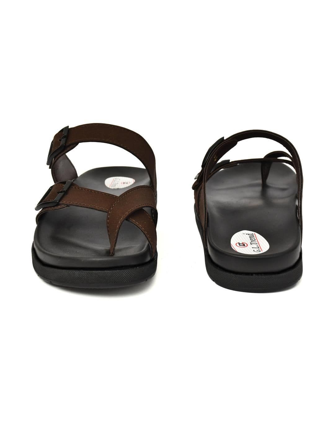 G L Trend Brown Leather Sandals thumbnail 4