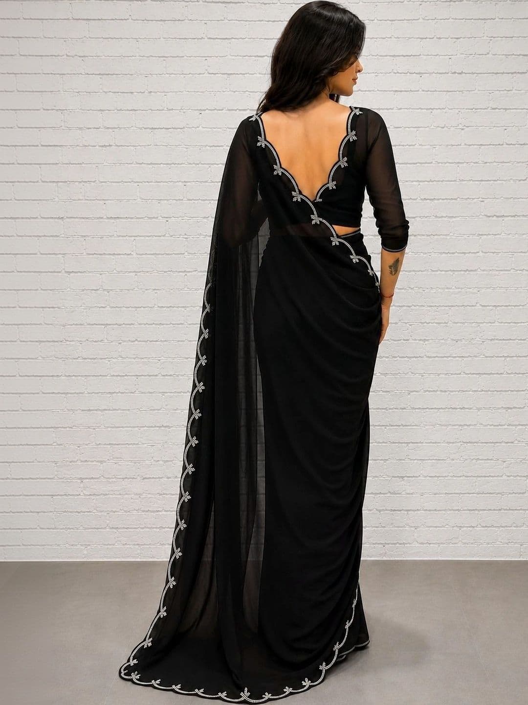 RENBRIZA Poly Chiffon Saree thumbnail 5
