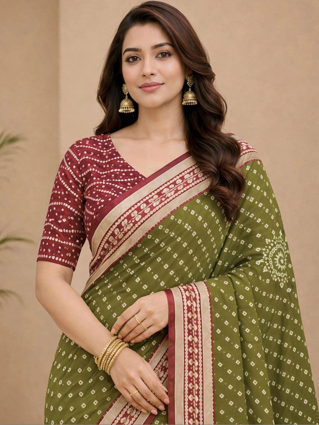 SAMANTHA Bandhani Zari Poly Georgette Saree thumbnail 5