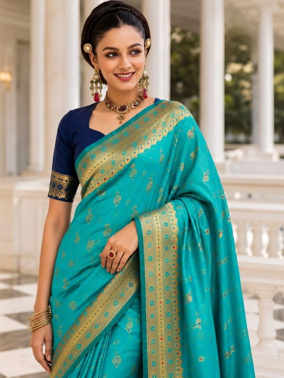 Moda Rapido Woven Design Zari Art Silk Designer Banarasi Saree thumbnail 3